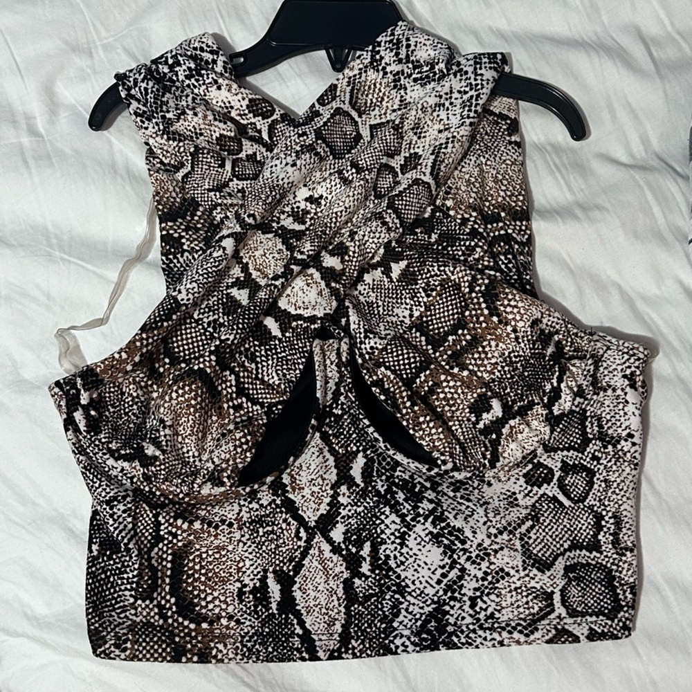 Snake Print Crop Top